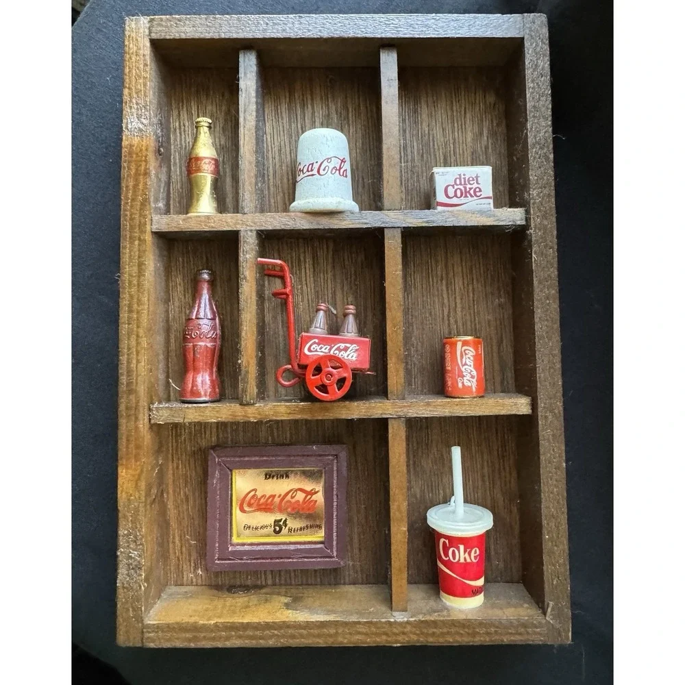 Coca Cola Minature Wooden Trinket Shelf 5
